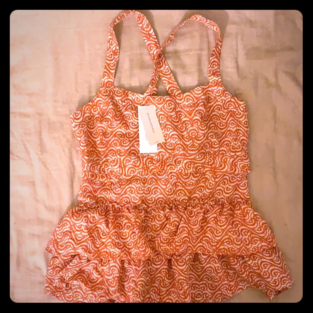 Orange patterned tank top